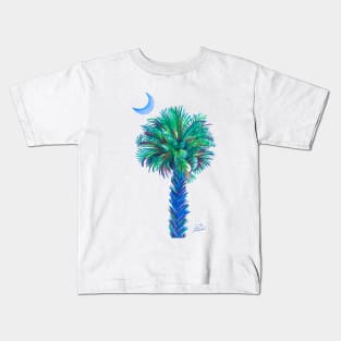 Palm Tree at Night outline Kids T-Shirt